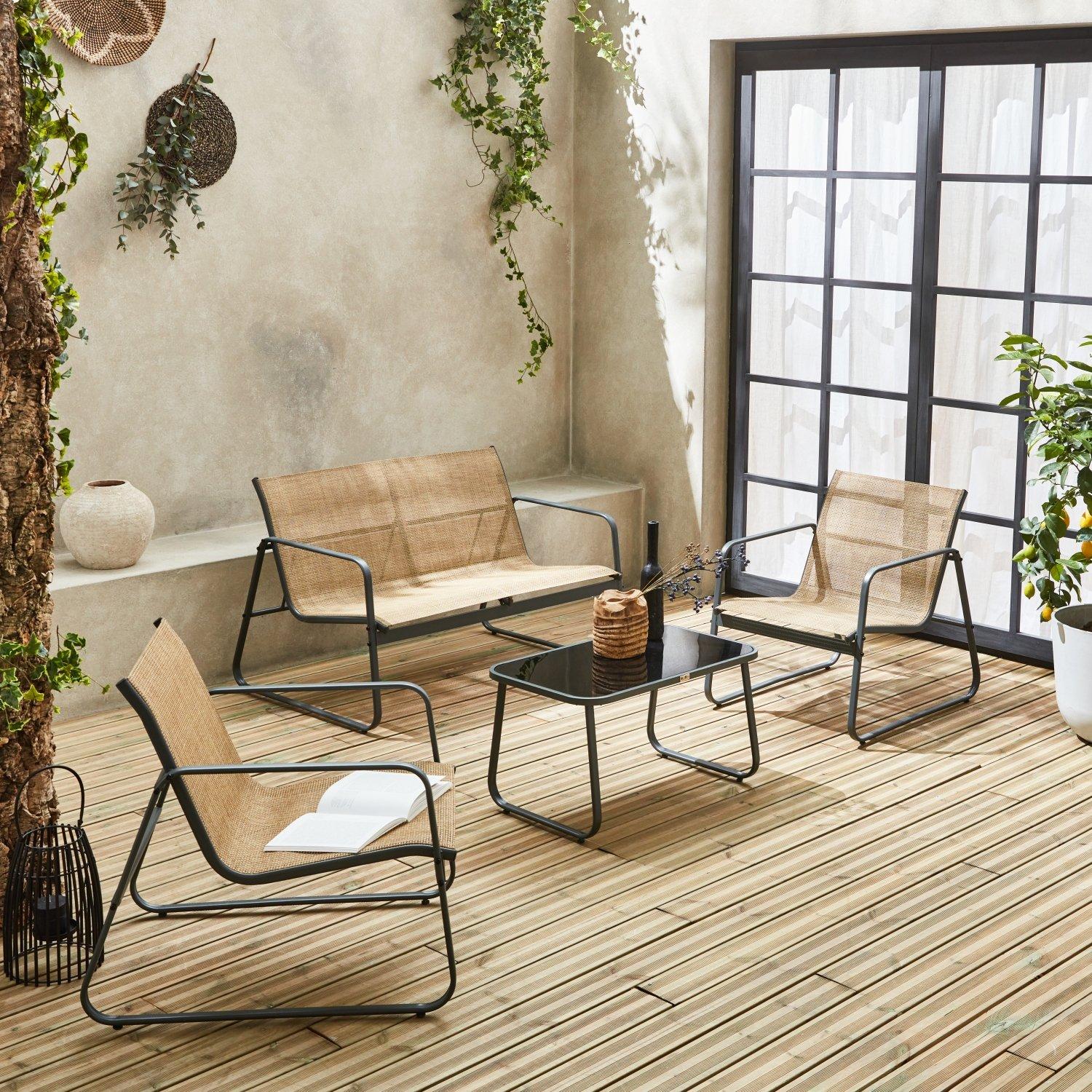 Garden Furniture | 4-seater Metal Garden Sofa Set | sweeek